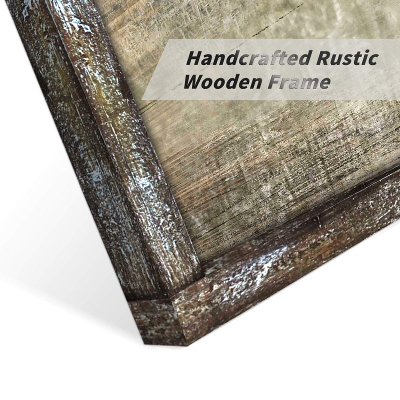 Hardy Gallery Wooden Horses Picture Wall Decor: Modern Running Wildlife Horse Animal Painting Print on Rustic Textured Wood Artwork Wall Art with Handcrafted Wooden Framed (40" x 20") - Image 2